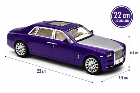 Mor Lüks Metal Model Araba 22 cm – Açılır Kapı, Kaput ve Bagaj Detaylı