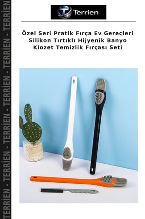 Özel Seri Pratik Fırça Ev Gereçleri Silikon Tırtıklı Hijyenik Banyo Klozet Temizlik Fırçası Seti