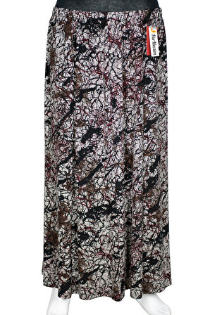 Hesna Kadın Ecem Battal Beden 8 Parça Lastikli Siyah Etek D50