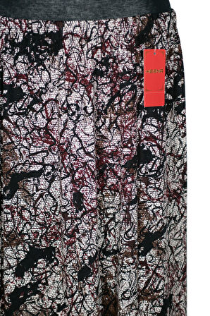 Hesna Kadın Ecem Battal Beden 8 Parça Lastikli Siyah Etek D50