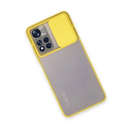 Xiaomi Redmi Note 11 Pro Plus 5g Kılıf Palm Buzlu Kamera Sürgülü Silikon - Sarı