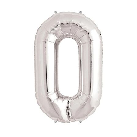 Periboia Gümüş Rengi Folyo Rakam Balon 1 Metre