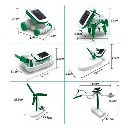 Periboia Güneş Enerjili Robot Oluşturma Seti Solar Kit (6 in 1)