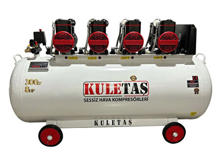 Kuletaş 300 Litre 8 HP Sessiz & Yağsız Premium Kafa Hava Kompresörü