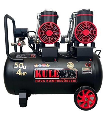 Kuletaş Premium 50 Litre Sessiz Yağsız Hava Kompresörü 4 Hp (İtalyan Tasarım)