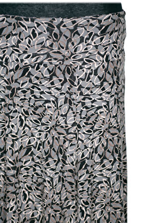 Barem Kadın Arzu Korsajlı 6 Parçalı Desenli Penye Gri Etek D61