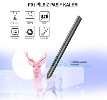 Veikk S640 V2 6x4" 16384 Yüksek Basınç Hassasiyetli 5080 LPI Grafik Tablet + Kalem