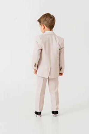 Mini Gentleman Erkek Çocuk Takım Elbise - 5 Parça (Ceket, Yelek, Gömlek, Pantolon, Papyon)