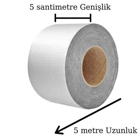 İpek Yıldızı® Yüksek Sıcaklık Dayanan Su Geçirmez Çatı Boru Duvar Çatlak Onarıcı Yapışkan Bant Folyo 5 cm