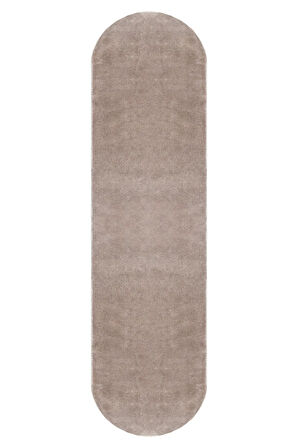 Puffy Peluş Post, Oval Saçaksız Kaymaz Taban Halı 7 Renk  Kahverengi