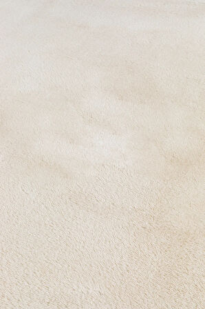 Puffy Peluş Post, Overlok Kaymaz Taban Halı 8 Renk Bej