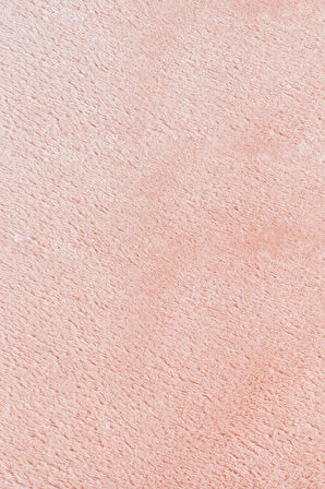 Puffy Peluş Post, Overlok Kaymaz Taban Halı 8 Renk Pembe