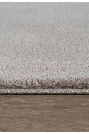 Puffy Peluş Post, Düz Saçaklı Kaymaz Taban Halı 6 Renk Kahverengi