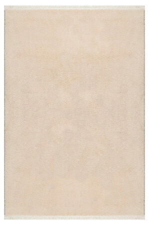 Puffy Peluş Post, Düz Saçaklı Kaymaz Taban Halı 6 Renk Bej