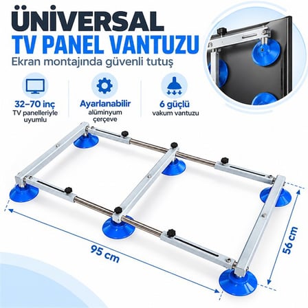 Weko WK-39733 Universal 32" - 70" Teleskopik Açılır Kapanır 6 Vantuzlu TV LED Ekran Panel Taşıyıcı
