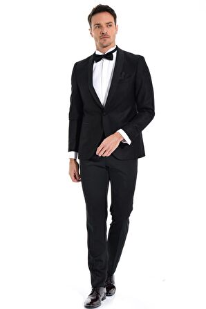  Siyah Marsilya Slimfit Jakarlı Smokin