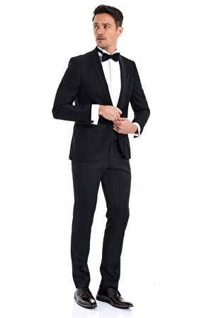  Siyah Marsilya Slimfit Jakarlı Smokin