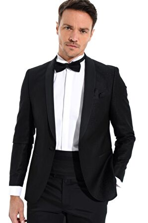  Siyah Marsilya Slimfit Jakarlı Smokin