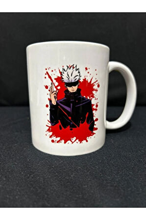 Satoru Gojo Jujutsu Kaisen Anime Temalı Beyaz Kupa Premium Bardak Porselen