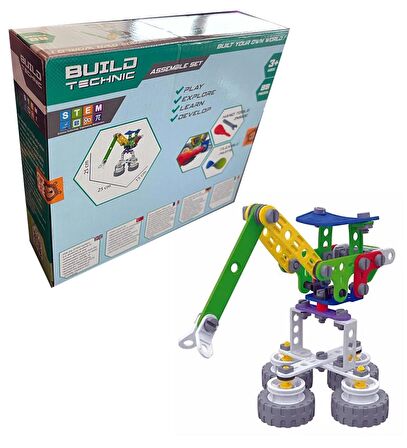 Build Technic Set, 88 Parça Tak-Sök Yüksek Vinç Block Yapı Seti