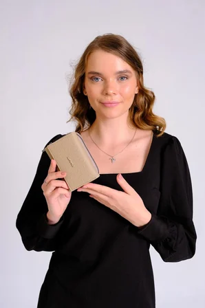kadin cuzdan kartlik fermuarli cuzdan Vizon Kum Tas Camel Taba Just Polo 1002-01