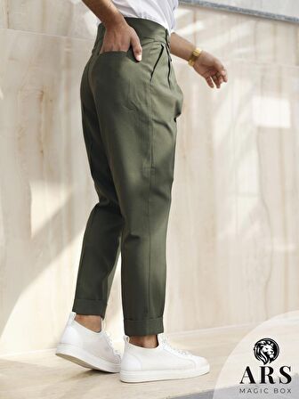 ARS MAGİC BOX YENİ SEZON PAMUK BAGGY ÇİFT PİLELİ RAHAT KESİM VE METAL TOKALI STANDART BOY PANTALON