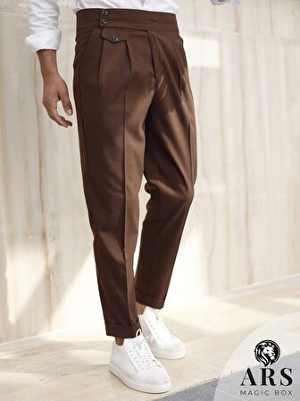 ARS MAGİC BOX YENİ SEZON PAMUK BAGGY ÇİFT PİLELİ RAHAT KESİM VE METAL TOKALI STANDART BOY PANTALON
