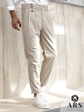 ARS MAGİC BOX YENİ SEZON PAMUK BAGGY ÇİFT PİLELİ RAHAT KESİM VE METAL TOKALI STANDART BOY PANTALON
