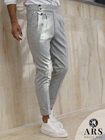 ARS MAGİC BOX YENİ SEZON PAMUK BAGGY ÇİFT PİLELİ RAHAT KESİM VE METAL TOKALI STANDART BOY PANTALON