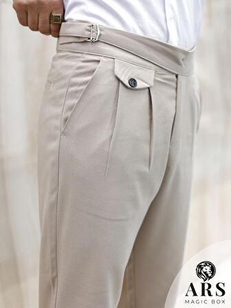 ARS MAGİC BOX YENİ SEZON PAMUK BAGGY ÇİFT PİLELİ RAHAT KESİM VE METAL TOKALI STANDART BOY PANTALON