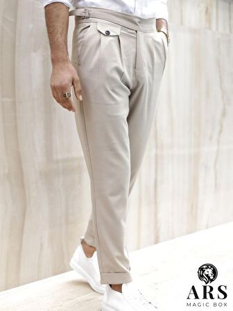 ARS MAGİC BOX YENİ SEZON PAMUK BAGGY ÇİFT PİLELİ RAHAT KESİM VE METAL TOKALI STANDART BOY PANTALON