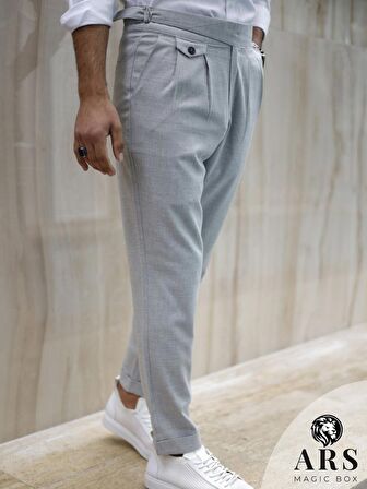 ARS MAGİC BOX YENİ SEZON PAMUK BAGGY ÇİFT PİLELİ RAHAT KESİM VE METAL TOKALI STANDART BOY PANTALON