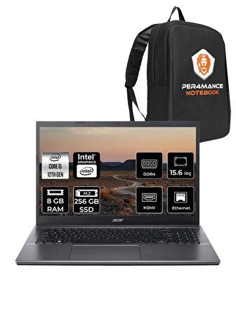 Acer Extensa 15 EX215-55 i5-1235U 8GB RAM 256GB SSD 15.6'' FHD FDOS Dizüstü Bilgisayar & PER4 ÇANTA