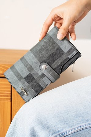 kadin cuzdan kartlik fermuarli cuzdan SIYAH Just Polo JPM1604