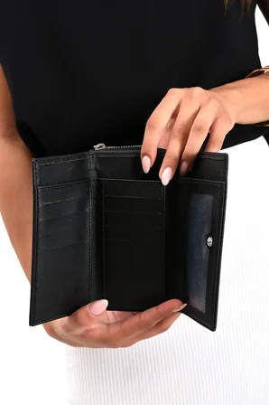 kadin cuzdan kartlik fermuarli cuzdan SIYAH Just Polo JPM10036