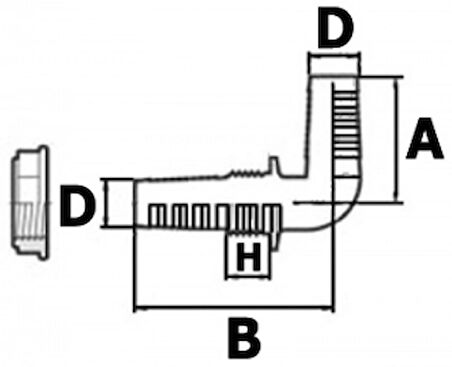 Yüksek mukavemetli termopolimer. Siyah Diş 3/4"