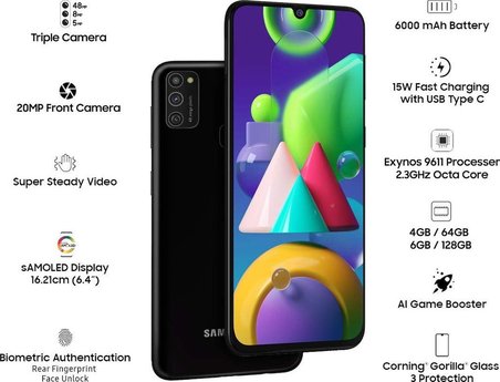 Samsung Galaxy M21 64 GB / 4 GB RAM Siyah Yenilenmiş ÜRÜN (Sıfır Gibi) A KALİTE