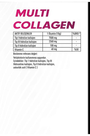 Conlast Collagen - Sporcu Kolajen | Çilek- Vitamin İlaveli - Tip 1,2,3 - 300g 40 Servis