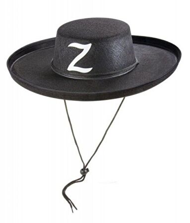 Z Logolu Çocuk Boy Bağcıklı Zorro Şapkası (3984)
