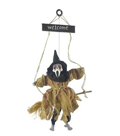 Halloween Sensörlü Sesli Işıklı Welcome İskelet Kahverengi (3984)