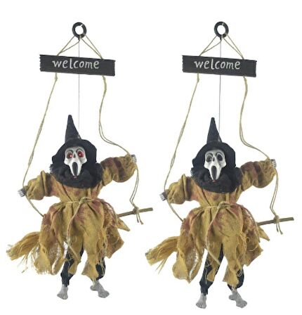 Halloween Sensörlü Sesli Işıklı Welcome İskelet Kahverengi (3984)