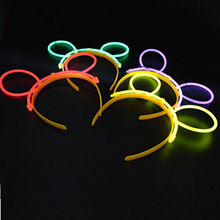Glow Stick Taç Fosforlu Taç Karışık Renk 12 Adet (3984)