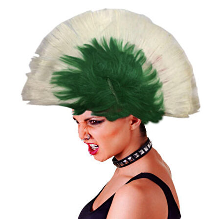 Mohican Mohawk Punk Peruk - 70 li 80 li Yıllar Peruk Model 10 (3984)