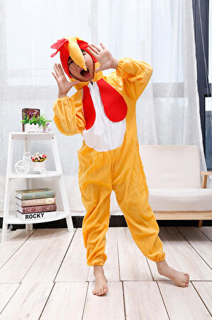 Çocuk Horoz Kostümü - Tavuk Kostümü 2-3 Yaş 80 cm (3984)