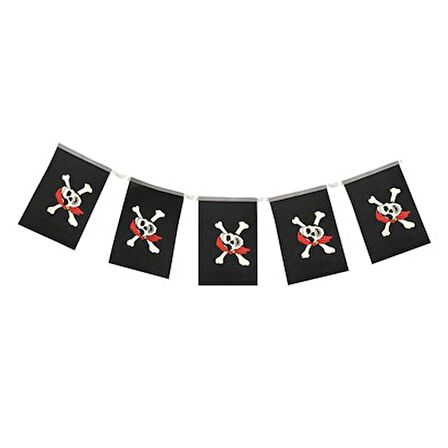 Korsan Partisi Korsan Logo Baskılı Flama Süs Afiş Süsleme 8 li (3984)