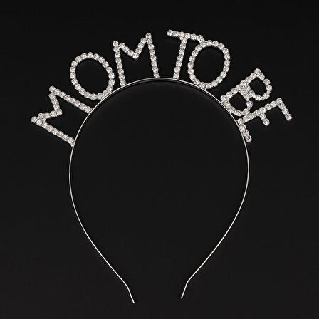 Kristal Taşlı Gümüş Renk Mom to Be Tacı Anne Tacı (3984)