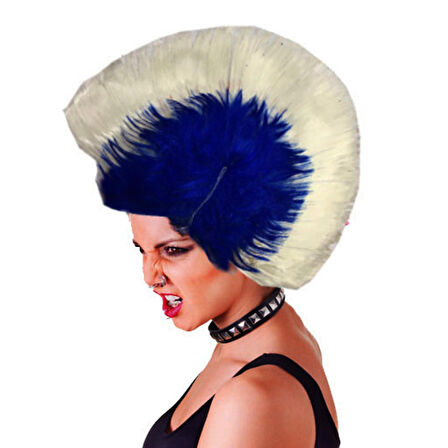 Mohican Mohawk Punk Peruk - 70 li 80 li Yıllar Peruk Model 9 (3984)