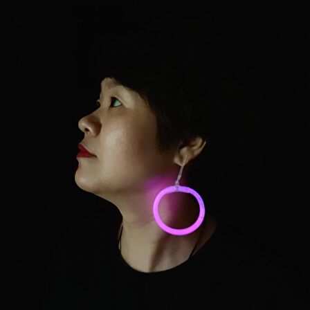 Karanlıkta Parlayan Glow Stick Küpeler Glow Partisi Küpeleri 6 Çift 12 Adet (3984)