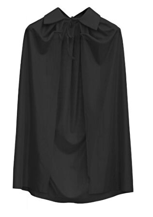 Siyah Renk Yakalı Çocuk Pelerin 90 cm (3984)