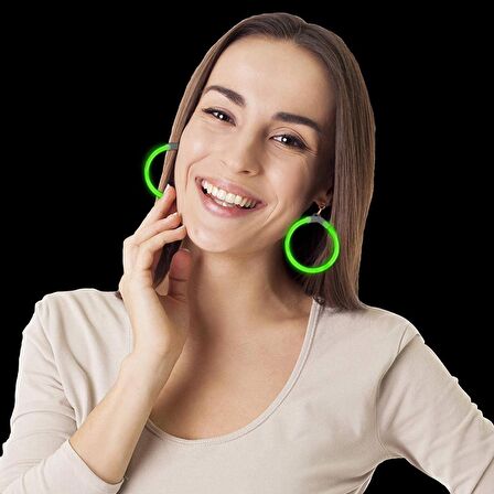 Karanlıkta Parlayan Glow Stick Küpeler Glow Partisi Küpeleri 12 Çift 24 Adet (3984)